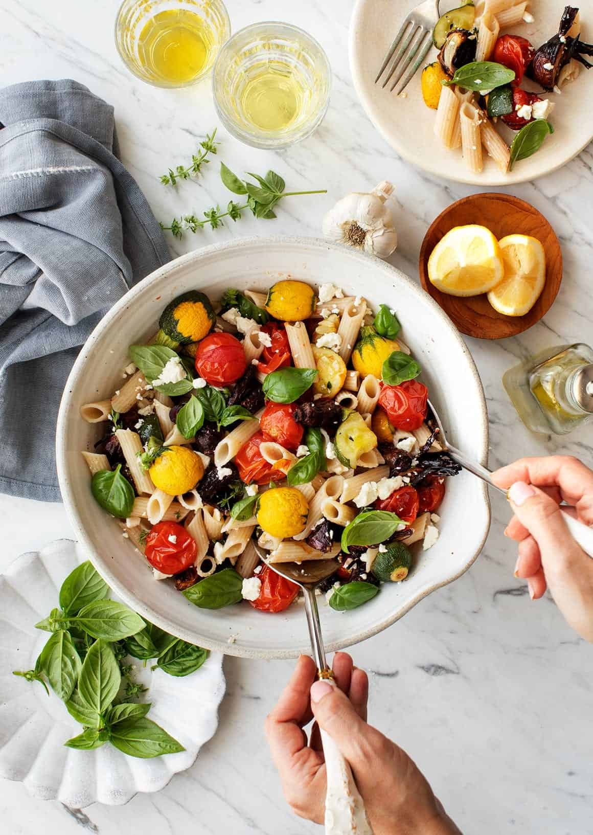 Roasted Vegetable Pasta - healthy dinner ideas