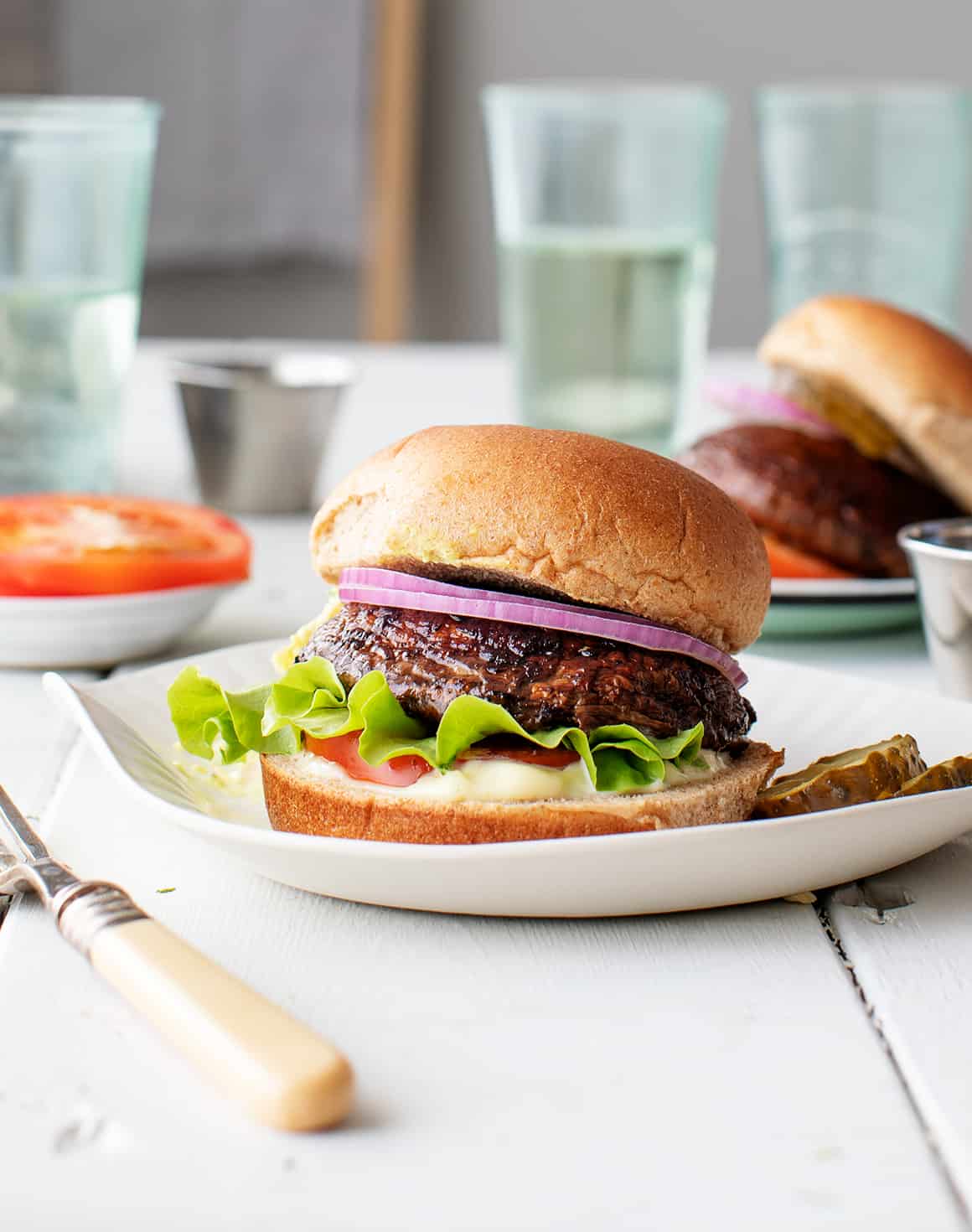 Grilled Portobello Mushroom Burger - healthy dinner recipes