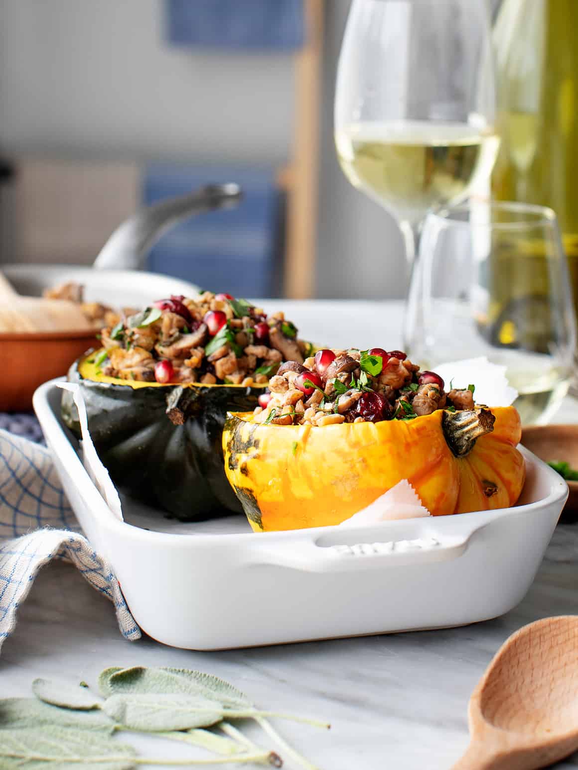 stuffed acorn squash recipe - healthy dinner ideas