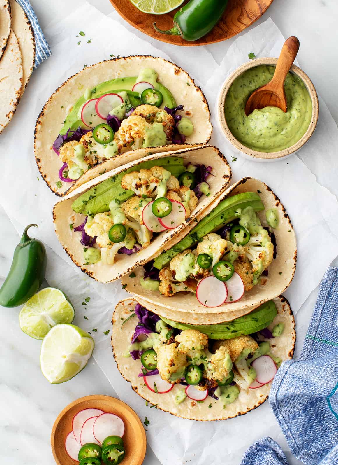 Cauliflower tacos - healthy dinner ideas