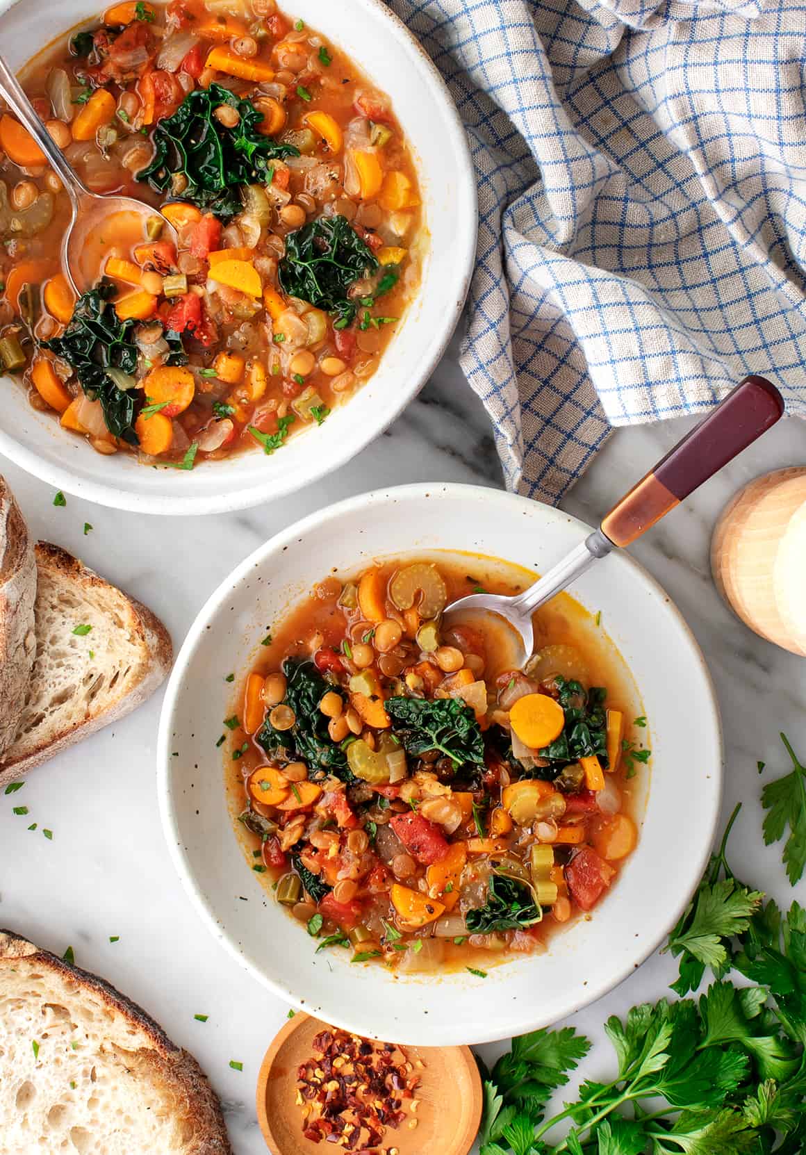 Instant Pot lentil soup recipe - healthy dinner ideas