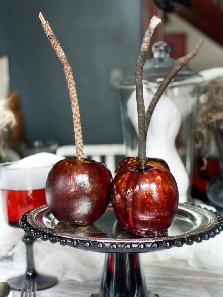 Poisoned Apples as Halloween Decor "Poisoned" Candy Apples