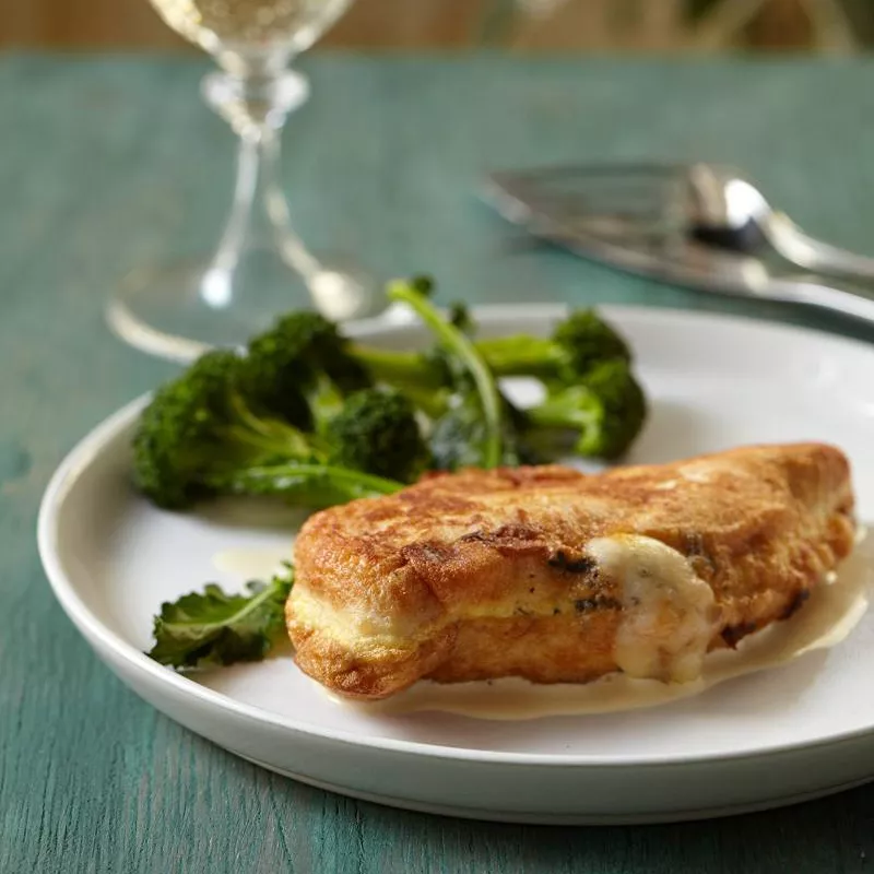 Cheese Stuffed Chicken Cutlets with Mustard Sauce