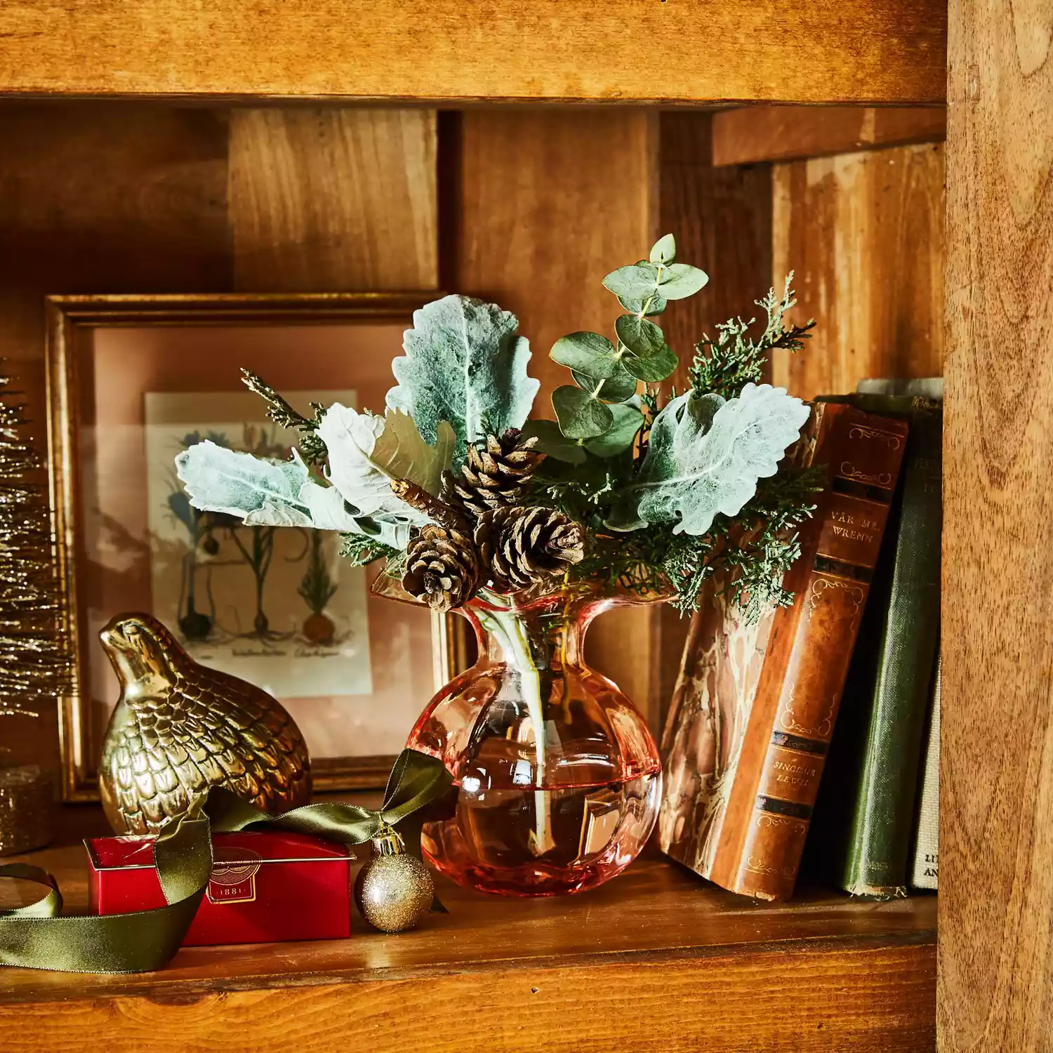 Small Greenery Arrangement for Christmas