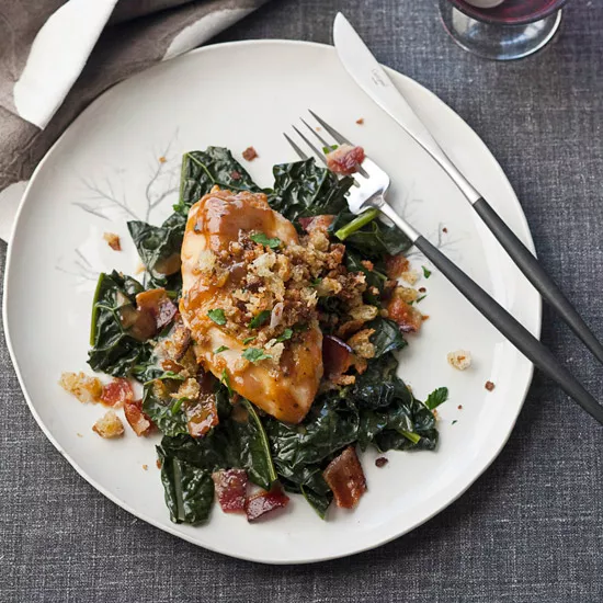 Maple-Glazed Chicken Breasts with Mustard Jus