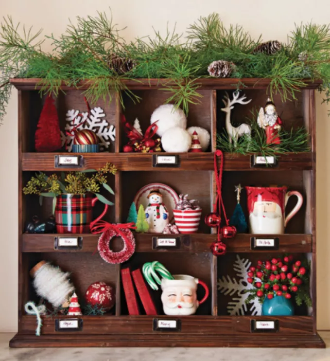 Mudroom Cubbies Display Christmas Collections