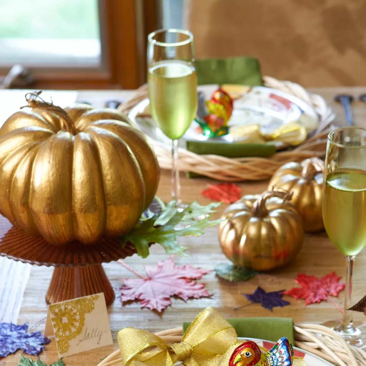 Gold Painted Pumpkins