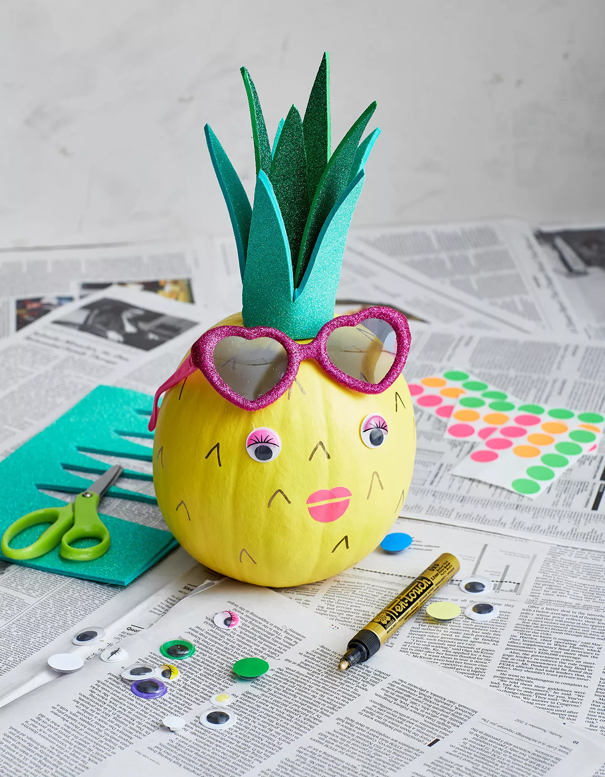 pineapple pumpkin painted