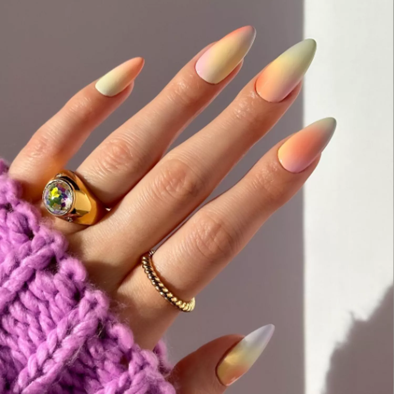 pastel rainbow multicolor nails