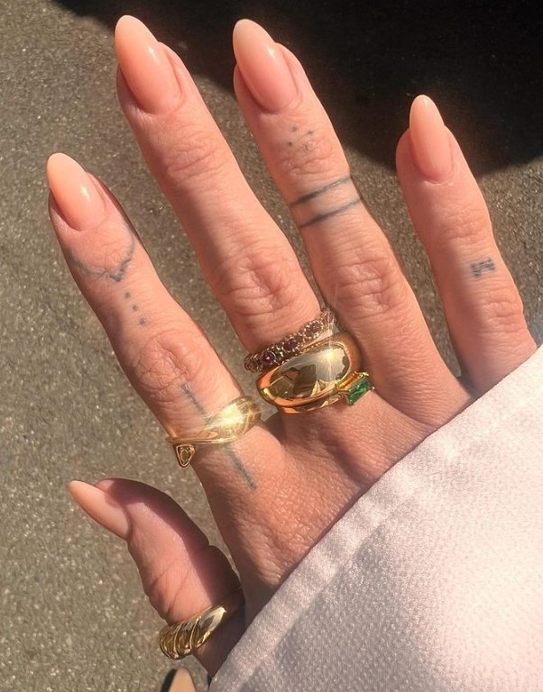 nude almond nails