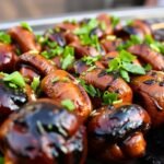 Balsamic Garlic Grilled Mushroom Skewers