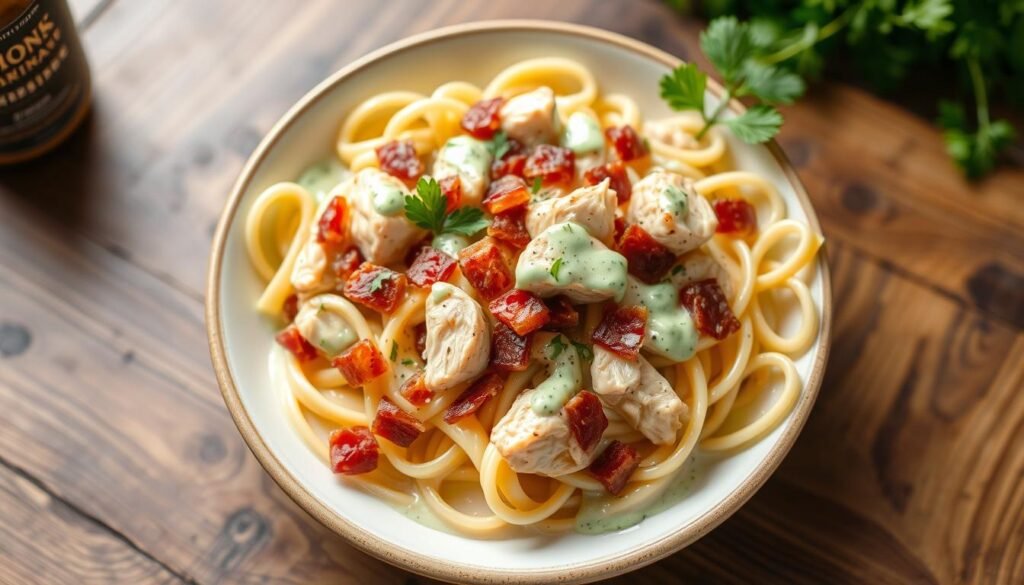 Creamy Chicken Bacon Ranch Pasta
