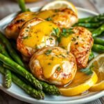 Garlic Butter Chicken Bites with Lemon Asparagus