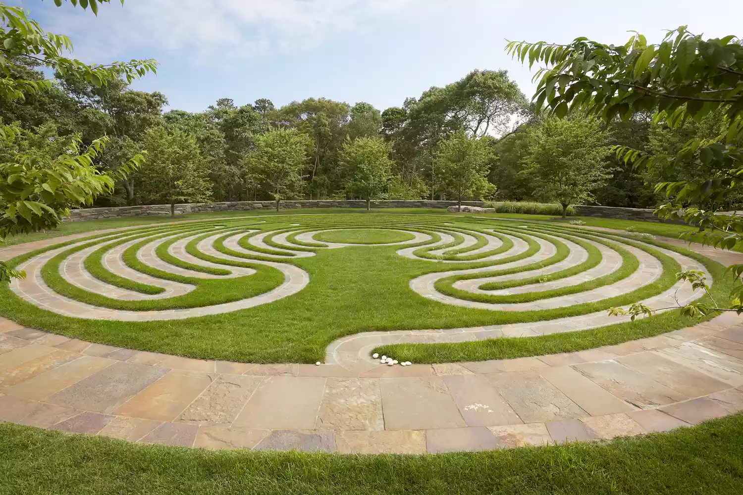 Labyrinth in a zen garden