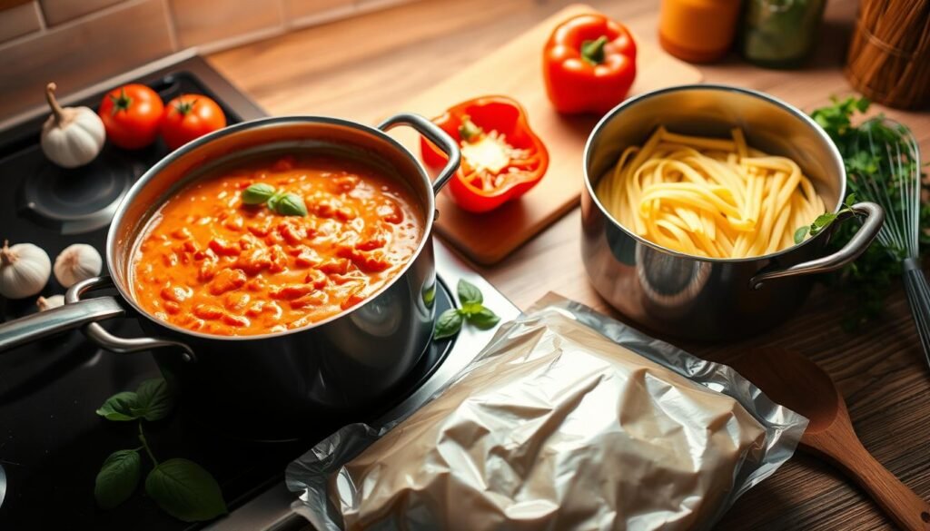 Pasta Milano Cooking Process