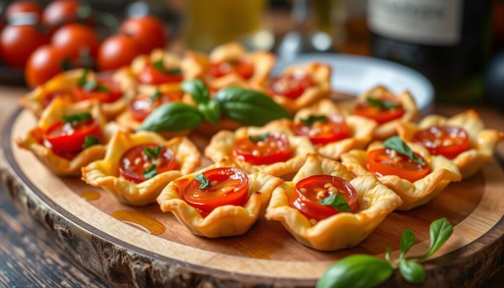 Pepperoni Basil Tomato Puffs Recipie