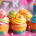 Rainbow Sherbet Cupcakes