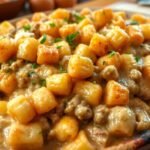 Sausage Gravy Breakfast Tater Tot Casserole