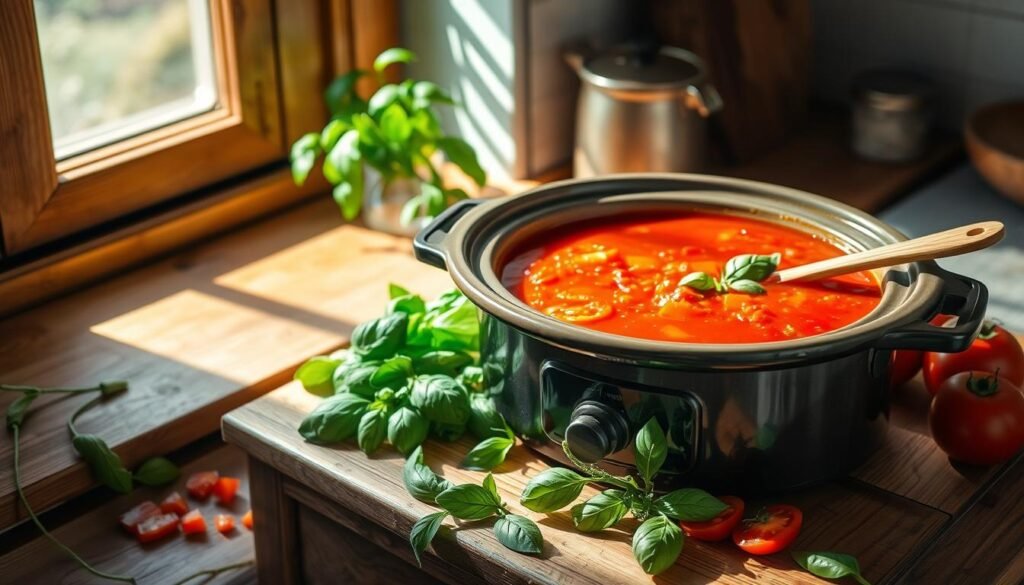 Tomato Basil Soup Crockpot Recipe