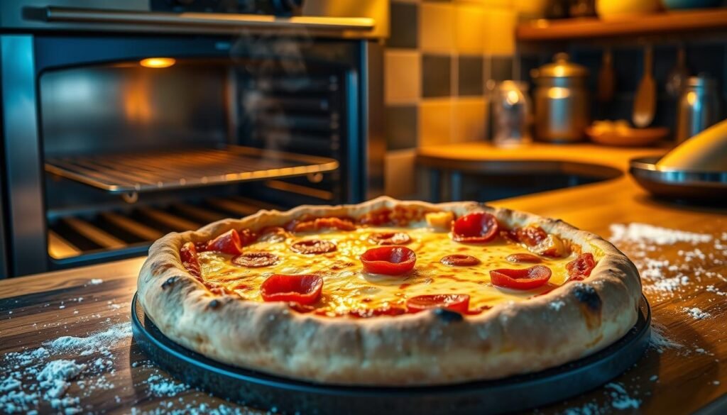 baking deep dish pizza