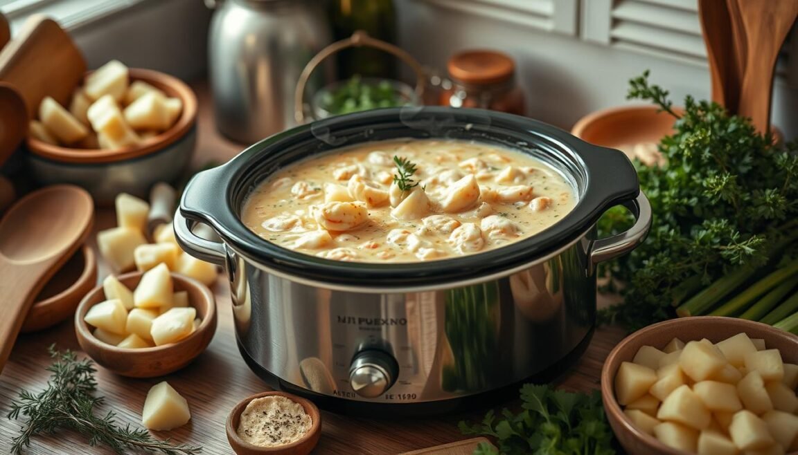 Easy Seafood Chowder Crockpot Recipe - Ready in 6 Hours