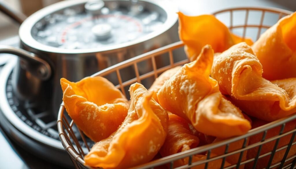 deep frying crab rangoon