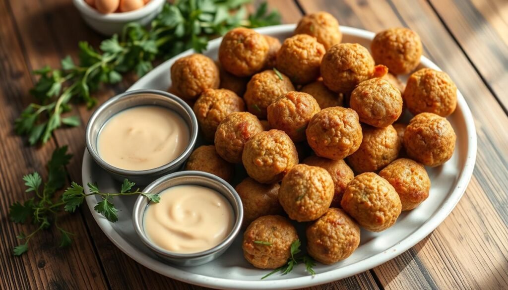 sausage balls on a plate