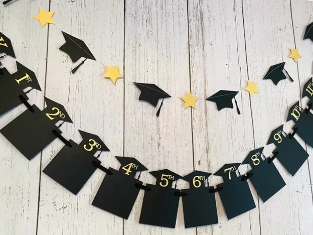 A visual of a photo banner for a graduation party.
