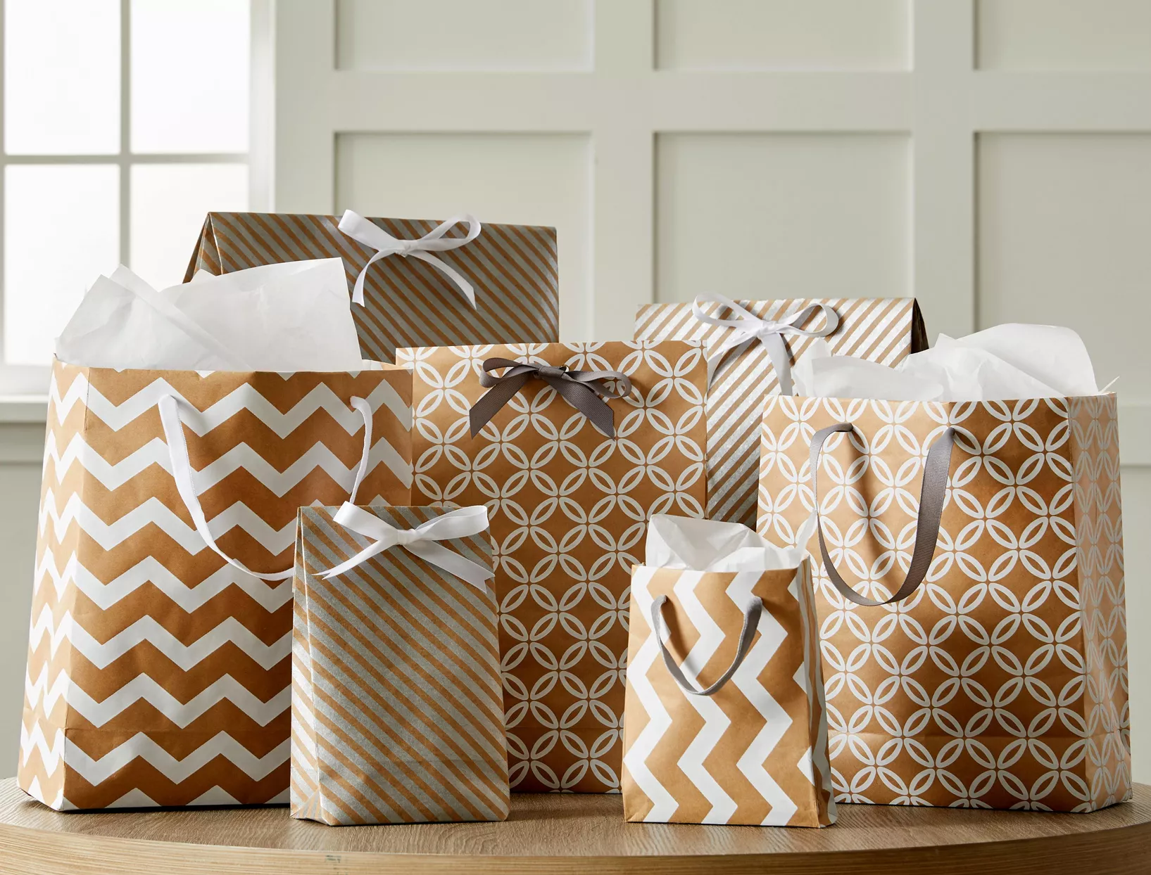 gift bags on table